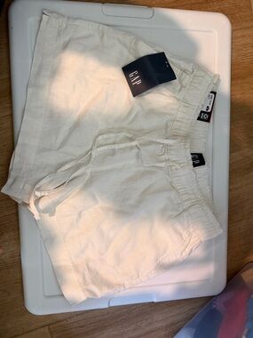 NWT GAP white Drawstring Linen-Blend Shorts